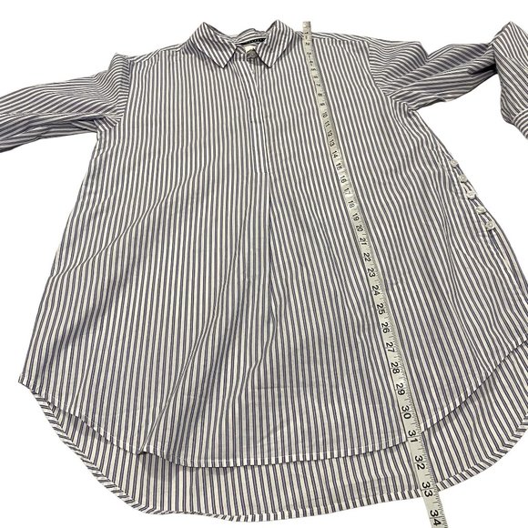 Anthropologie Blue and White Stripe Oversized Dress-Shirt Size S - Picture 10 of 10